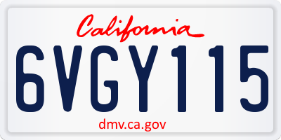 CA license plate 6VGY115