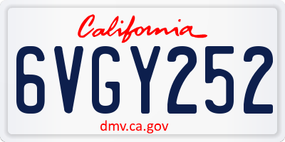 CA license plate 6VGY252