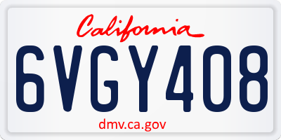 CA license plate 6VGY408