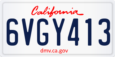 CA license plate 6VGY413