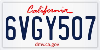 CA license plate 6VGY507