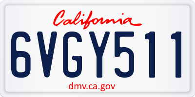 CA license plate 6VGY511
