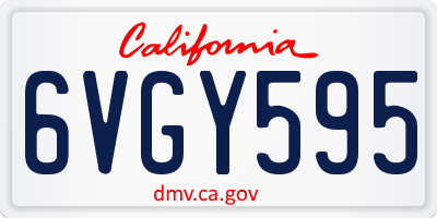 CA license plate 6VGY595