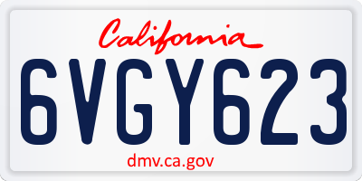 CA license plate 6VGY623