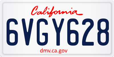 CA license plate 6VGY628