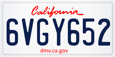 CA license plate 6VGY652