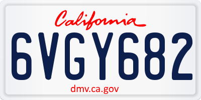 CA license plate 6VGY682