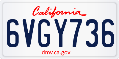 CA license plate 6VGY736