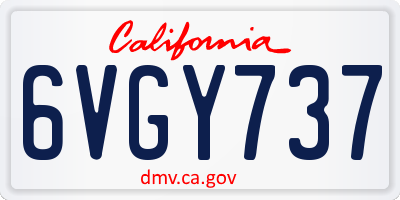CA license plate 6VGY737