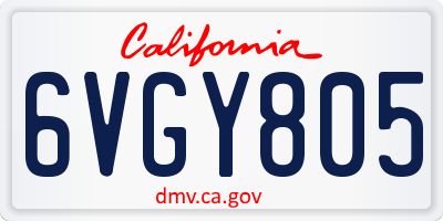 CA license plate 6VGY805