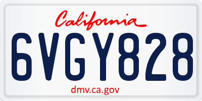 CA license plate 6VGY828