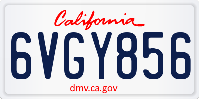 CA license plate 6VGY856