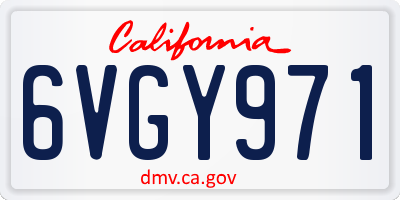 CA license plate 6VGY971