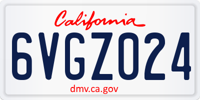 CA license plate 6VGZ024