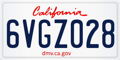 CA license plate 6VGZ028