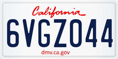 CA license plate 6VGZ044
