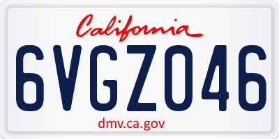 CA license plate 6VGZ046