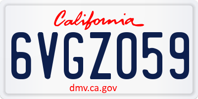 CA license plate 6VGZ059