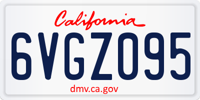 CA license plate 6VGZ095