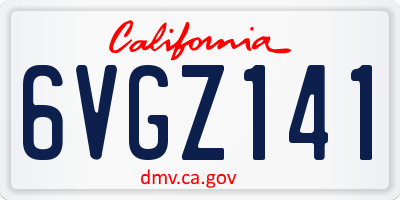 CA license plate 6VGZ141