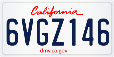 CA license plate 6VGZ146