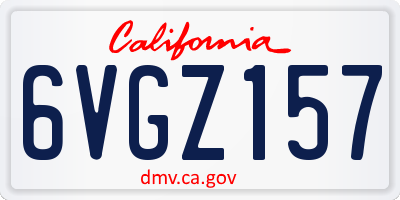 CA license plate 6VGZ157
