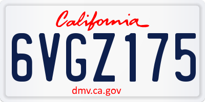 CA license plate 6VGZ175