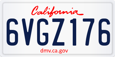 CA license plate 6VGZ176