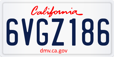 CA license plate 6VGZ186