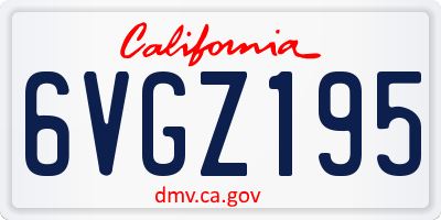 CA license plate 6VGZ195