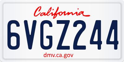 CA license plate 6VGZ244