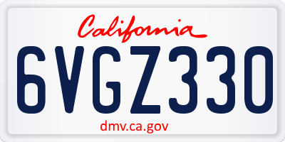 CA license plate 6VGZ330