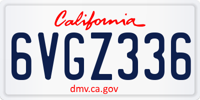 CA license plate 6VGZ336