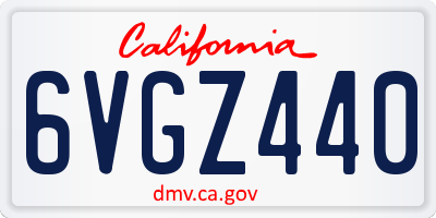 CA license plate 6VGZ440