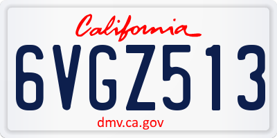 CA license plate 6VGZ513