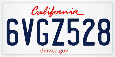 CA license plate 6VGZ528