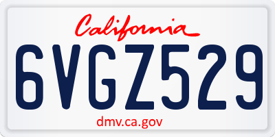 CA license plate 6VGZ529
