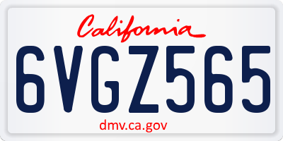 CA license plate 6VGZ565