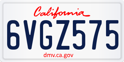 CA license plate 6VGZ575