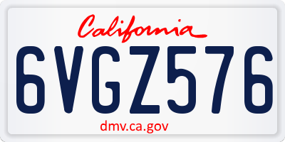 CA license plate 6VGZ576