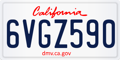 CA license plate 6VGZ590