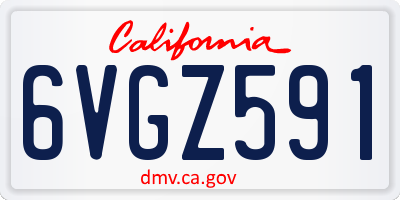 CA license plate 6VGZ591