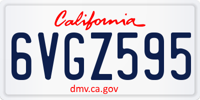 CA license plate 6VGZ595