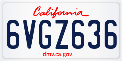 CA license plate 6VGZ636