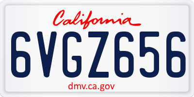 CA license plate 6VGZ656