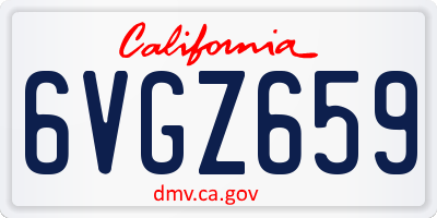 CA license plate 6VGZ659