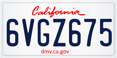 CA license plate 6VGZ675