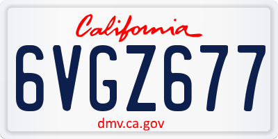 CA license plate 6VGZ677