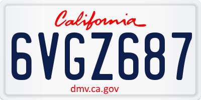CA license plate 6VGZ687