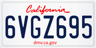 CA license plate 6VGZ695